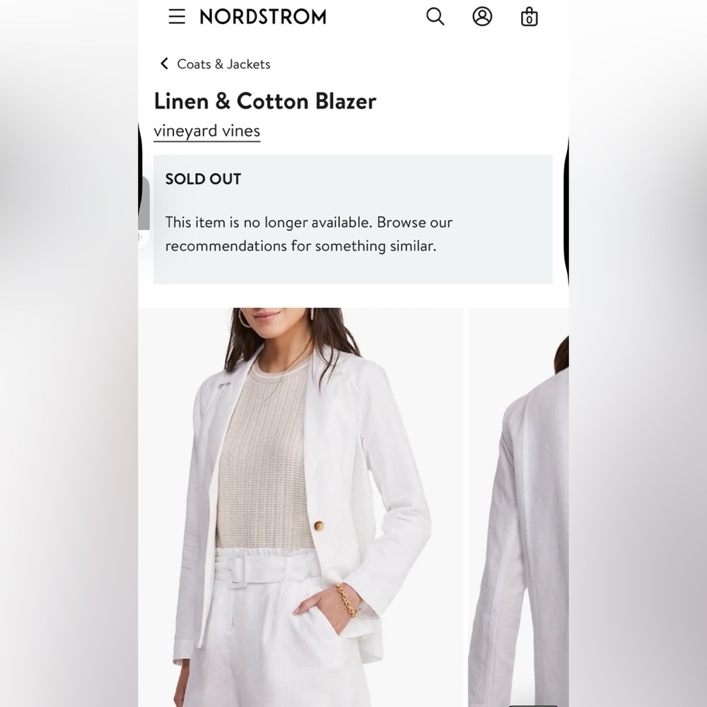 Vineyard Vines white Linen & Cotton Blazer